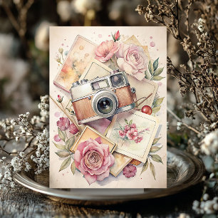 Papel De Seda Rosas de fotos antiguas de la cámara de viajes de 