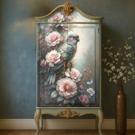 Papel De Seda Rosas de jardín decoupage de pájaros