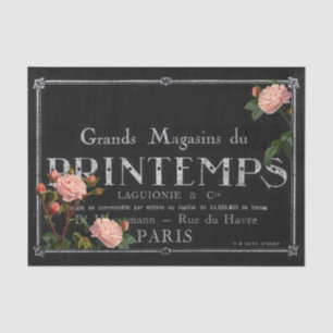 Papel De Seda Rosas de la cosecha de vintage Tipografía francesa