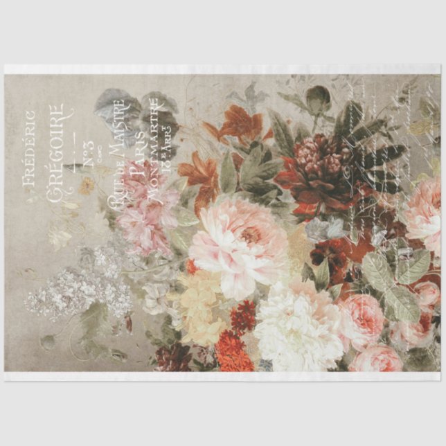 Papel De Seda Rosas de la época y desconcierto de la época de la (Anverso)