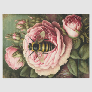 Papel De Seda Rosas de la época y desenlace de abejas reina