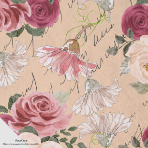 Papel De Seda Rosas de patrones neutrales Dhalia Moda Arte de de