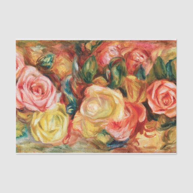 Papel De Seda Rosas de Pierre Auguste Renoir   (Anverso)