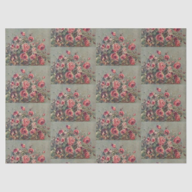 Papel De Seda Rosas de Vargemont por Pierre-Auguste Renoir (Anverso)