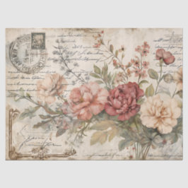 Papel De Seda Rosas de Vintage de Junk Journal