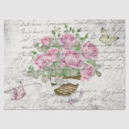 Papel De Seda Rosas De Vintage Y Mariposas Decoupage