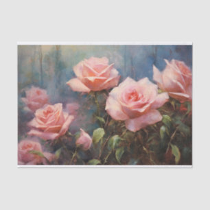Papel De Seda Rosas decoloradas rosadas vintage decoupage
