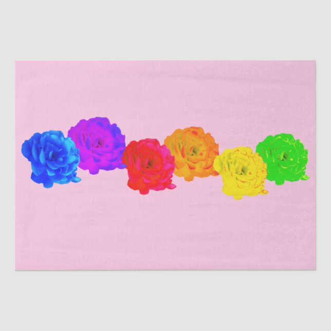 Papel De Seda Rosas del arcoiris (Anverso)
