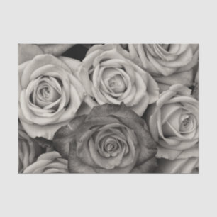 Papel De Seda Rosas en blanco y negro