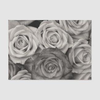 Papel De Seda Rosas en blanco y negro