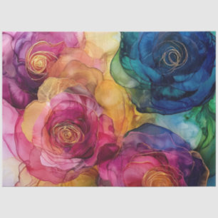 Papel De Seda Rosas en diseño de serie de tinta de alcohol #28