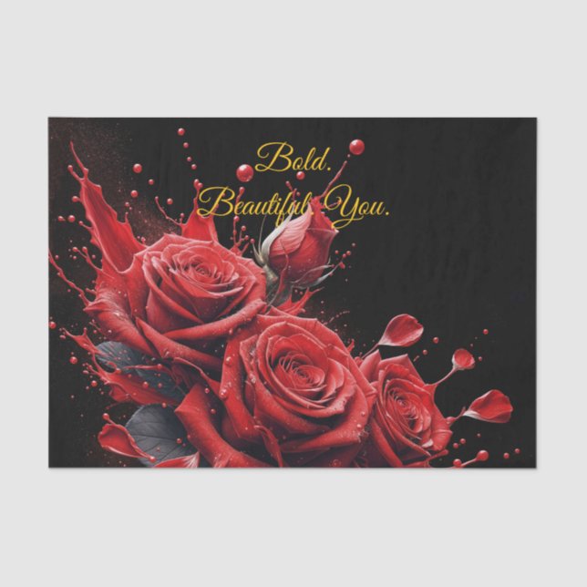 Papel De Seda Rosas en flor - Cumpleaños elegante (Anverso)