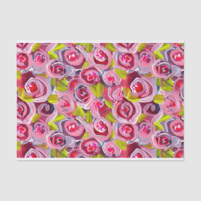 Papel De Seda Rosas en rosas en rosas (Anverso)