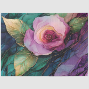 Papel De Seda Rosas en Serie de Tinta al Alcohol Diseño #19