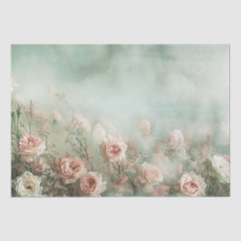 Papel De Seda Rosas Floral Vintage Pastel Peonies Decoupage