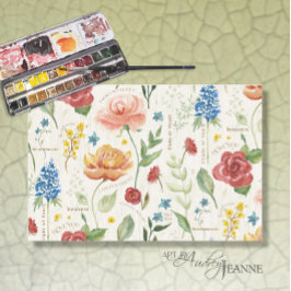 Papel De Seda Rosas florales Wildflowers Floriography Decoupage