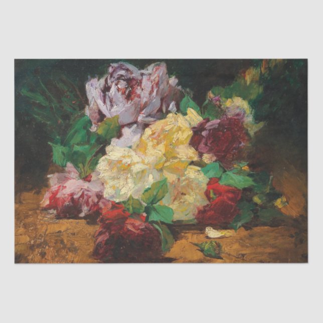 Papel De Seda Rosas franceses de época Georges Jeannin (Anverso)