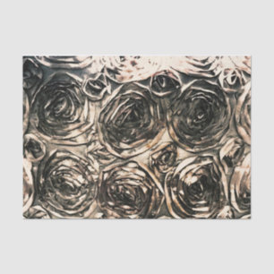 Papel De Seda Rosas Glamour Oro Bronce Floral Rústico Glam