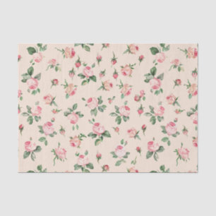 Papel De Seda Rosas Hermosas Floral Rosa Melocotón Crema Regalo 