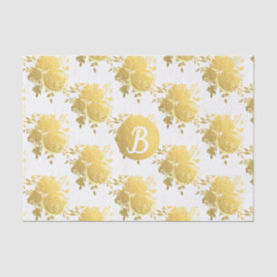 Papel De Seda Rosas Monograma Personalizadas Glam Brillantes de 