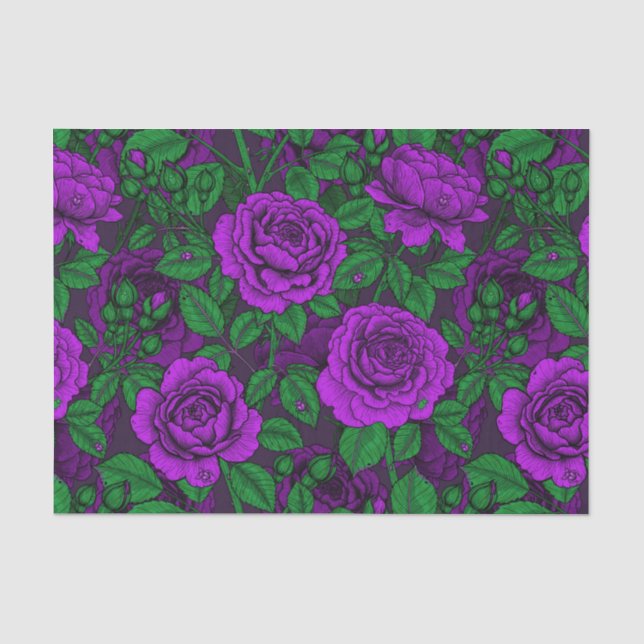 Papel De Seda Rosas morados (Anverso)