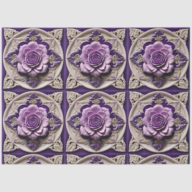 Papel De Seda Rosas morados moderna y bella colección (Anverso)