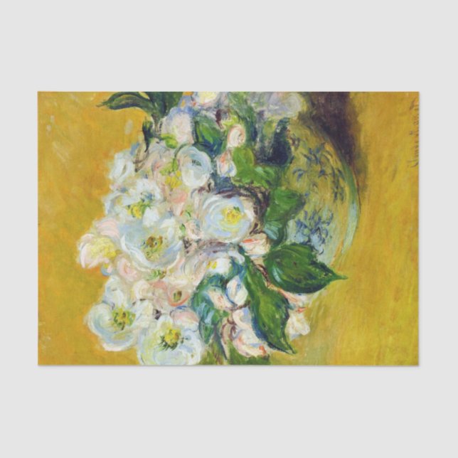 Papel De Seda Rosas navidades (por Claude Monet) (Anverso)