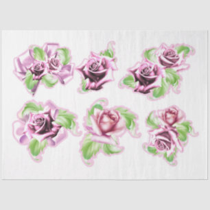 Papel De Seda Rosas para Diseño de Serie de Decoupage 10