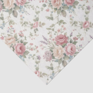 Papel De Seda Rosas Pastel Elegantes Shabby Chic