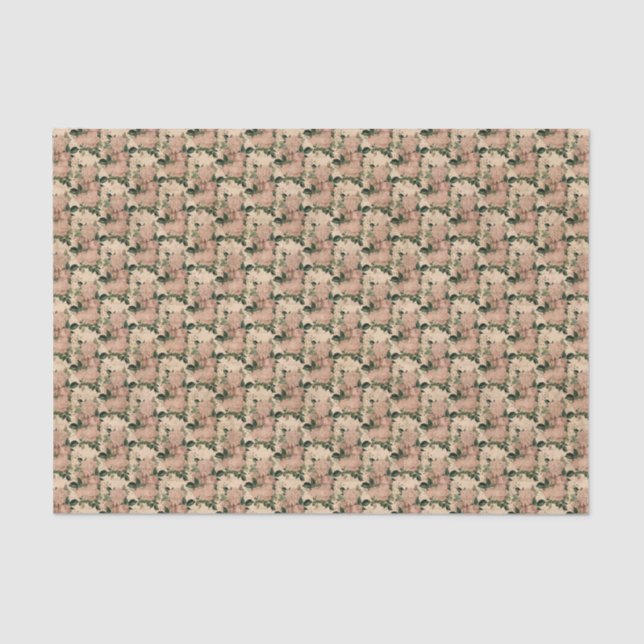 Papel De Seda Rosas Pequeñas Rosadas (Anverso)