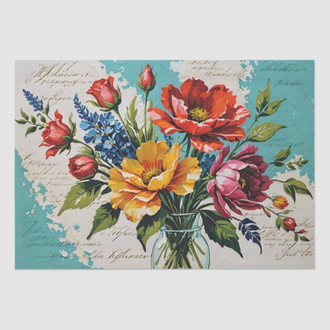 Papel De Seda Rosas pintura acrílica Desnupación (Anverso)