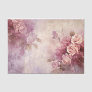 Papel De Seda Rosas púrpura en acuarela vintage decoupage