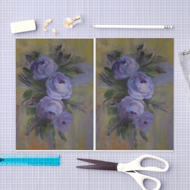 Papel De Seda Rosas Purpúreas DBL (Artesanía)