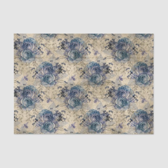 Papel De Seda Rosas Regal Queen Bee W/Blue  (Anverso)