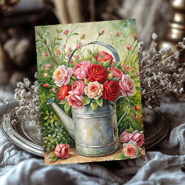 Papel De Seda Rosas rojas chabacanas vintage ralladas en lata me