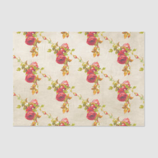 Papel De Seda Rosas rojas de patrón de cosecha de pergamino enve