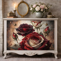 Rosas rojas florales profundas Decoupage