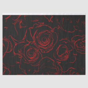 Papel De Seda Rosas rojas fondo negro