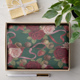 Papel De Seda Rosas Rojas Lujosas