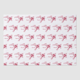 Papel De Seda Rosas rojas personalizadas "Con L ❤️ VE"