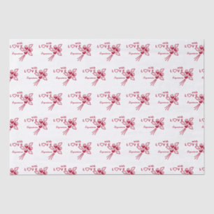 Papel De Seda Rosas rojas personalizadas "Con L ❤️ VE"