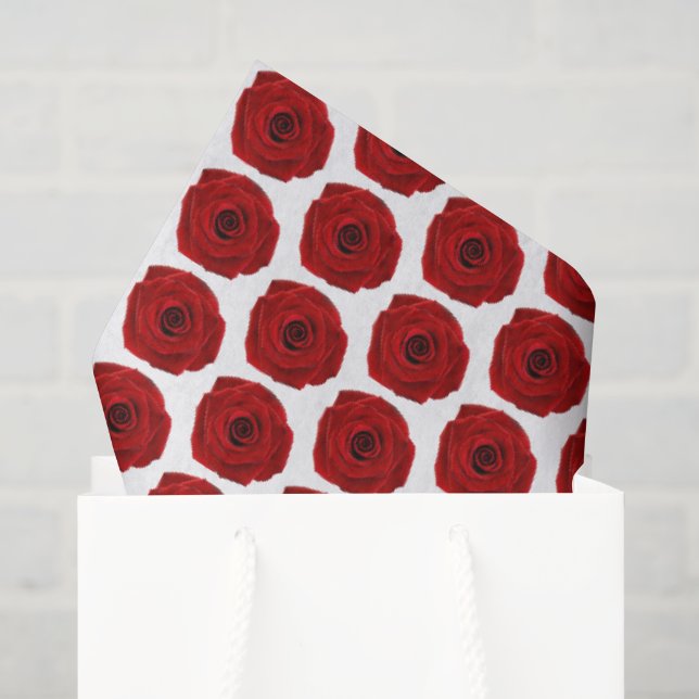 Papel De Seda Rosas Rojas Románticas  (Bolsa de regalo)