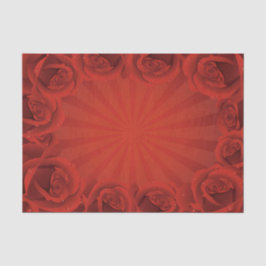 Papel De Seda Rosas Rojas Románticas & Gotitas de Agua