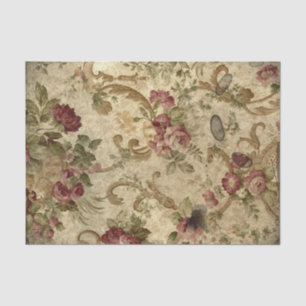 Papel De Seda Rosas rojas victorianas y desplazamientos