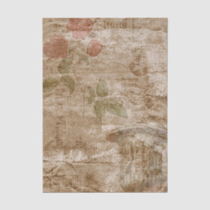 Papel De Seda Rosas rojas vintage sobre un fondo rústico