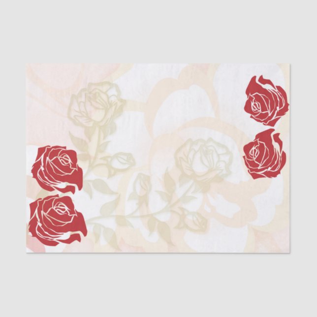 Papel De Seda Rosas rojos y de oro (Anverso)