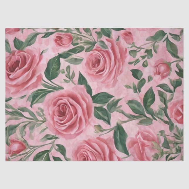 Papel De Seda Rosas rosadas (Anverso)