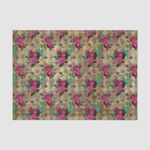 Papel De Seda Rosas rosadas antiguas