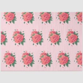 Papel De Seda Rosas rosadas de tejido de San Valentín en rosa