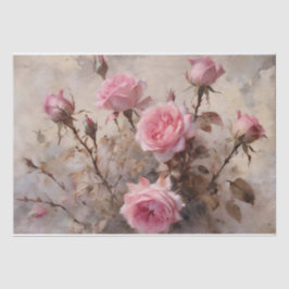 Papel De Seda Rosas rosadas elegantes